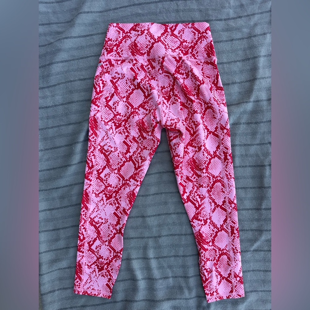 Fabletics Powerhold Pink and Red Snake Print Legging - Picture 4 of 6